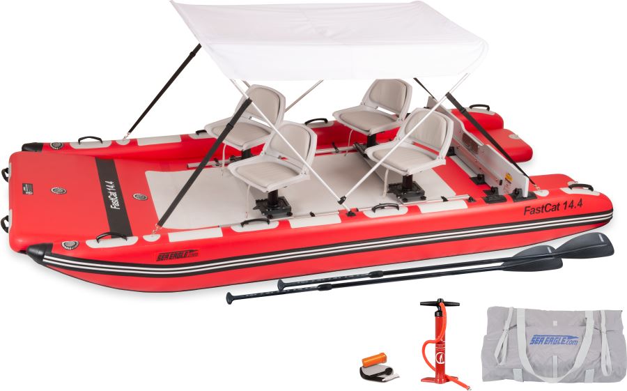 Catamaran Sea Eagle FastCat 14 Fishing Canopy Package - The Boat Outlet