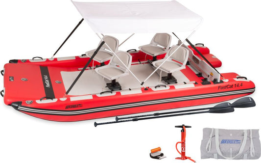 Catamaran Sea Eagle FastCat 14 Fishing Canopy Package - The Boat Outlet